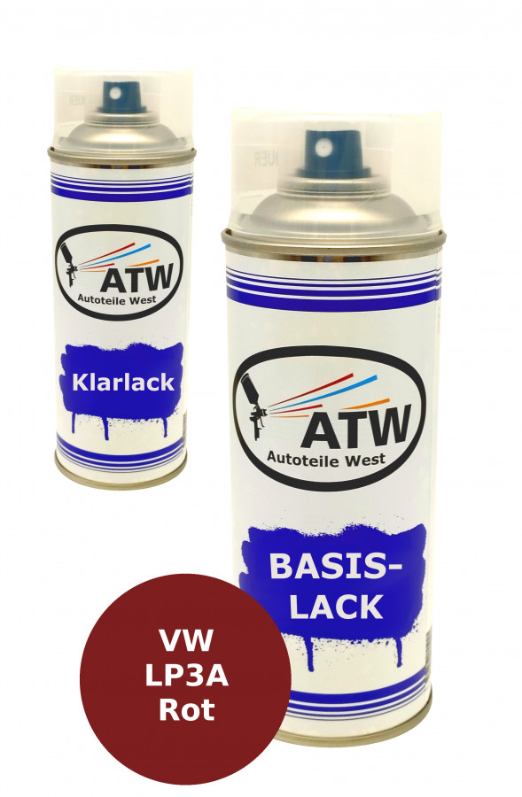 Autolack für VW LP3A Rot+400ml Klarlack Set